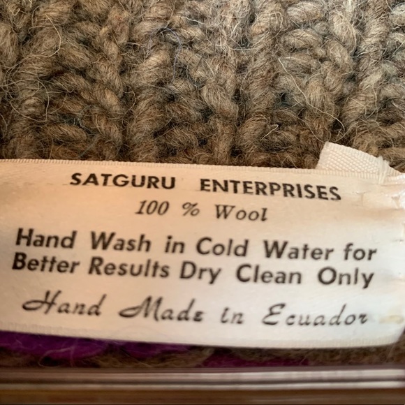 Sold🎈Vintage 90s Wool Sweater Collar Handmade Ecuador - Picture 7 of 14